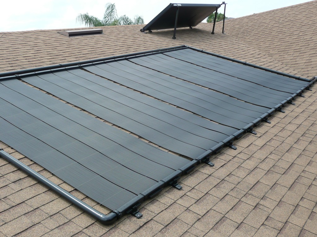 Solar Hot water panels installed on a tile roof in Orlando Florida by our solar contractors