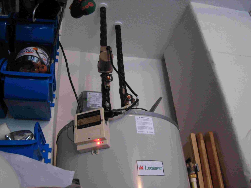 solar hot water DHW tank storing hot water in a Florida home