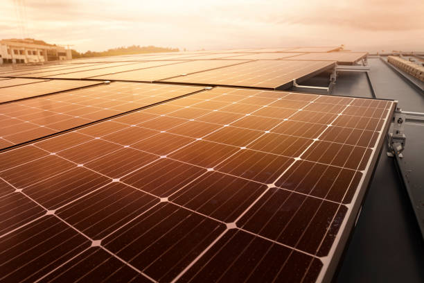 Picture during installation and maintenance of solar panels