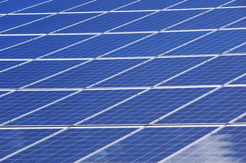 close up of solar electric panels