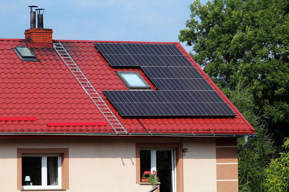 solar pv panels installed on red roof top in Orlando Florida