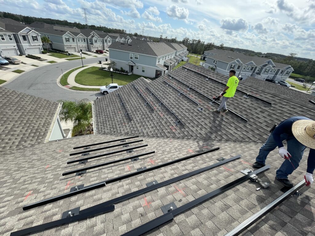 successfully installed solar PV panels on a metal roof in Orlando Florida by our solar energy contractors